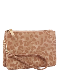 Leopard Convertible Clutch Crossbody Bag TD0030 LIGHT BROWN